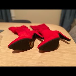 Red sexy high boots